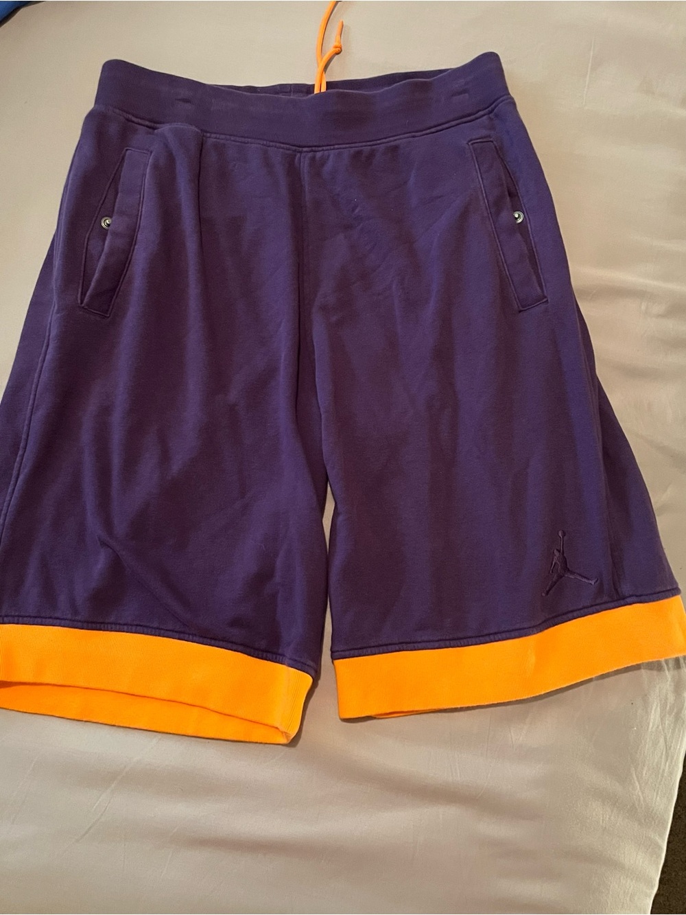 Jordan Men's Purple Shorts with Orange Hem